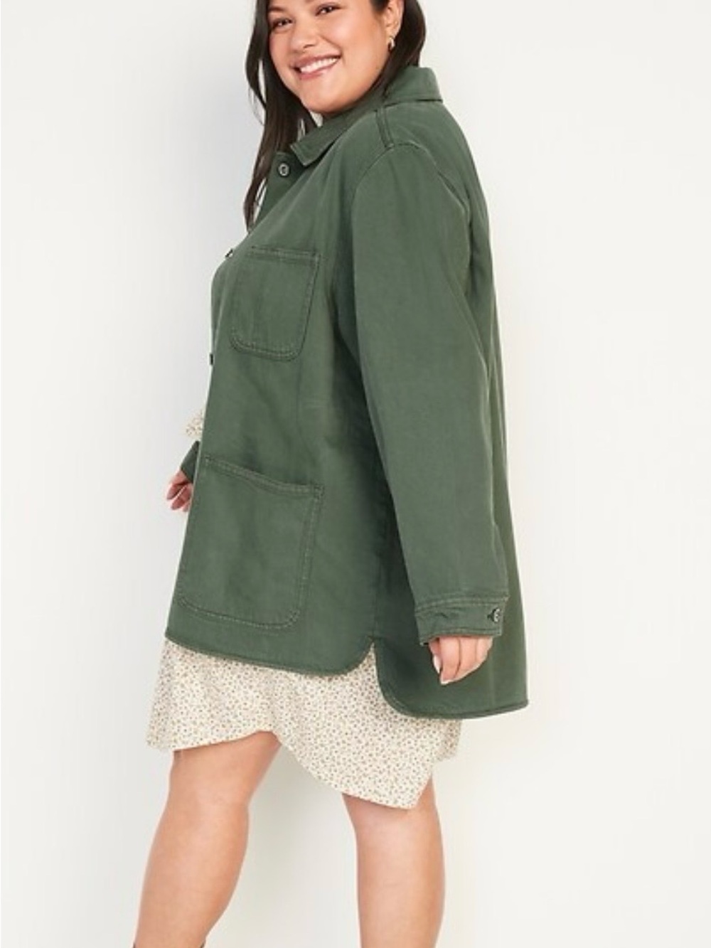 Old Navy Olive Green Workwear Shacket for Women
